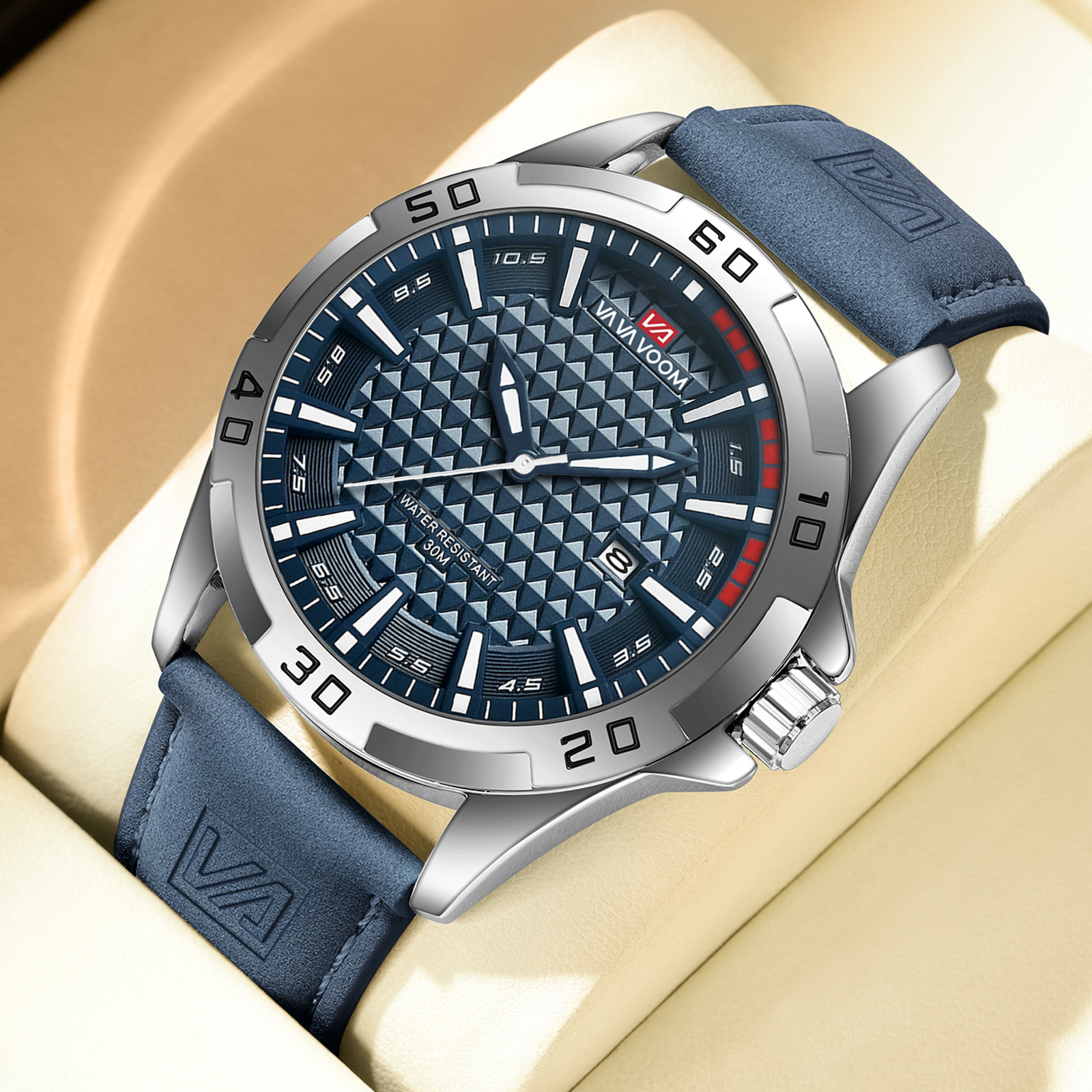 Vavavoom Cross-Border New Large Dial Concept Watch Men's High-End Air Hole Men's Watch Luminous Waterproof Quartz Watch