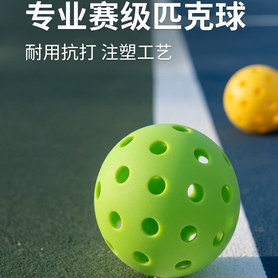 40-hole injection-molded pickleball balls, suitable for competitive play, made of high-rebound TPE material