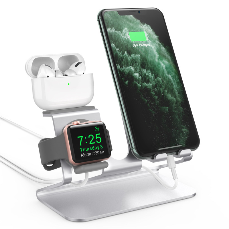 AHASTYLEは、Appleの携帯電話、時計、イヤホンに適した3-in-1アルミニウム合金スタンド、AirPodsイヤホンベースです。|undefined