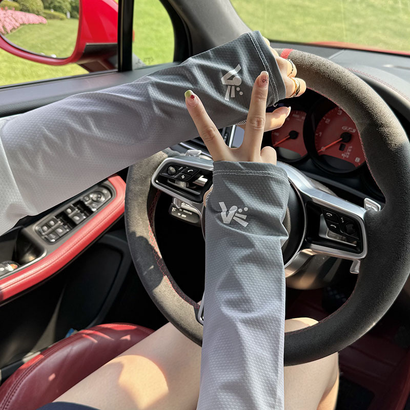 Funda de manga de hielo suelta y transpirable color degradado de verano para conducir Funda de manga de seda de hielo delgada para hombres y mujeres mangas de protección UV para brazos