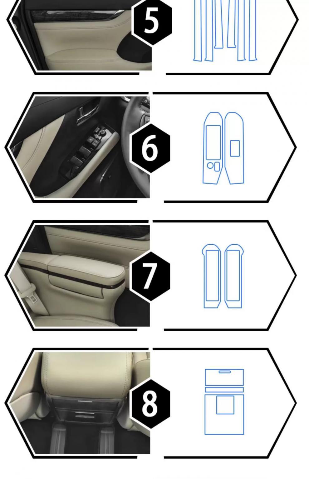 Suitable for Toyota Wilfa interior protective film, gear shift instrument panel, central control navigation decoration, car accessories, transparent and high-definition
