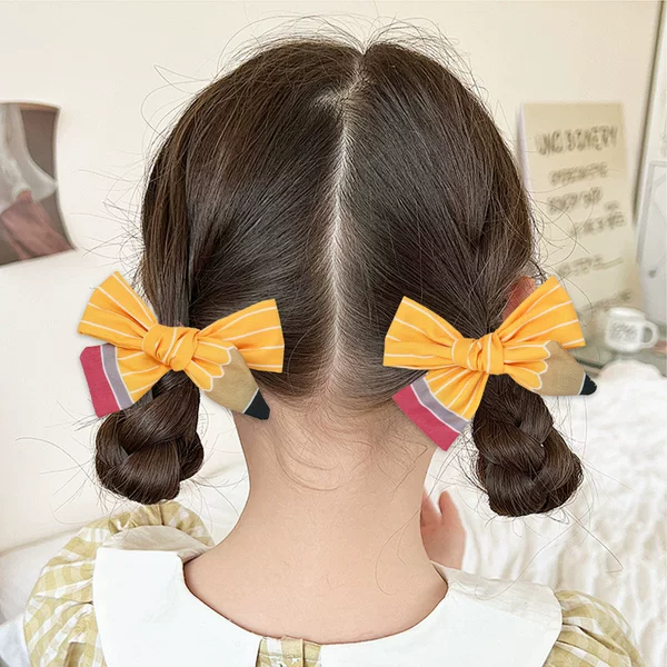 Cross-Border Hot Sale Back-To-School Season Hair Accessories Creative Pencil Hairpins College Style Internet Celebrity Fabric Hairpins Gifts Wholesale