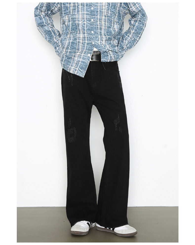 Flare Jeans High Street Style Loose Fit Straight Leg Slim Fit Long Pants American Trendy Brand Retro in Stock_mkmklike.com