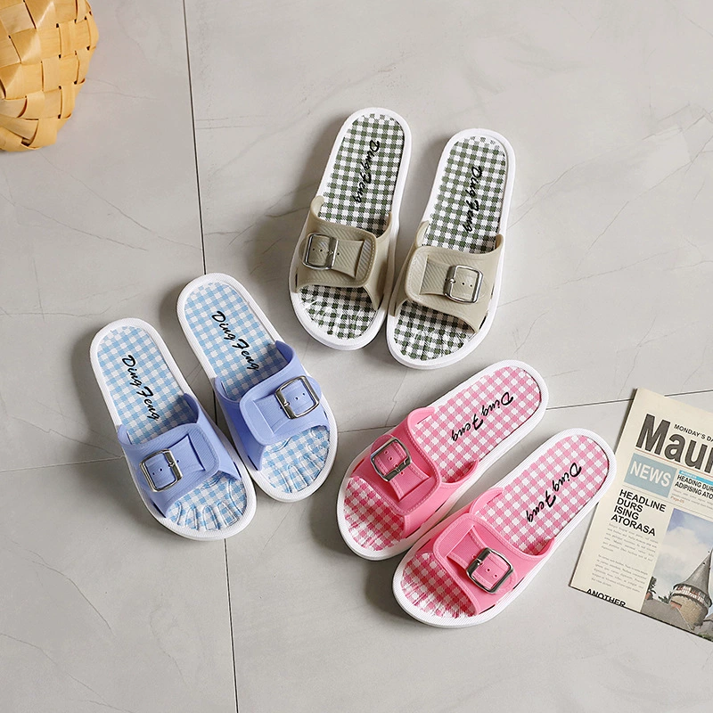 Классические белые летние сандалии с регулируемой пряжкой на поясе, Нескользящие пластиковые плоские тапочки для беременных и беременных