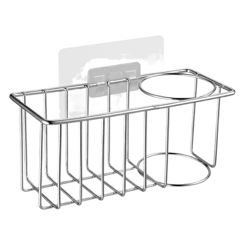 Fregadero de acero inoxidable rack drenaje cesta de la cocina cesta de almacenamiento fregadero de almacenamiento rack trapo esponja rack de almacenamiento