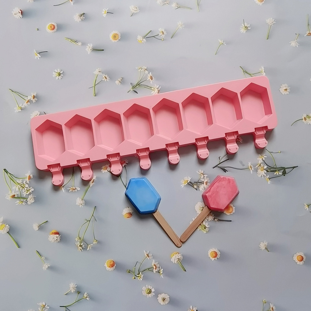 Silicone 8 con 6 lados helado 101 pastel molde de silicona molde de postre utensilios de cocina para hornear harina de arroz