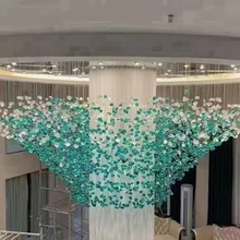 大堂酒店售楼部沙盘吊灯婚宴厅琉璃石头工程前台非标定制灯具