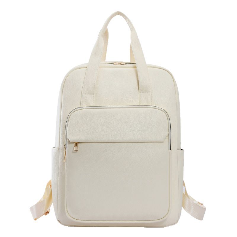 2025 nueva mochila casual de cuero suave para mujer, mochila para computadora de gran capacidad de 15 pulgadas, mochila para estudiantes