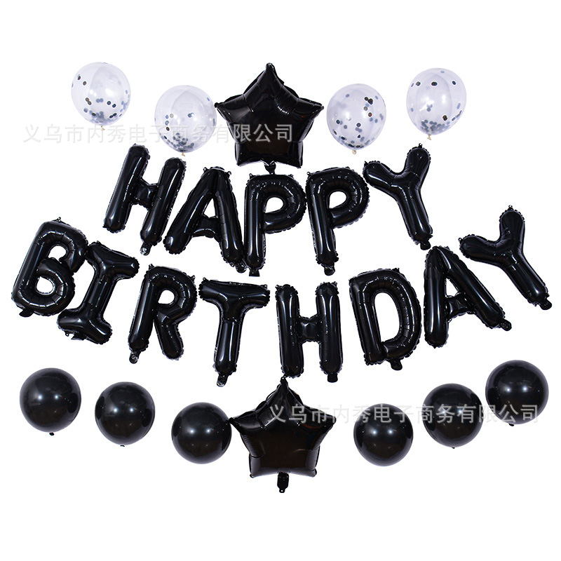 Traje negro de lentejuelas de cumpleaños