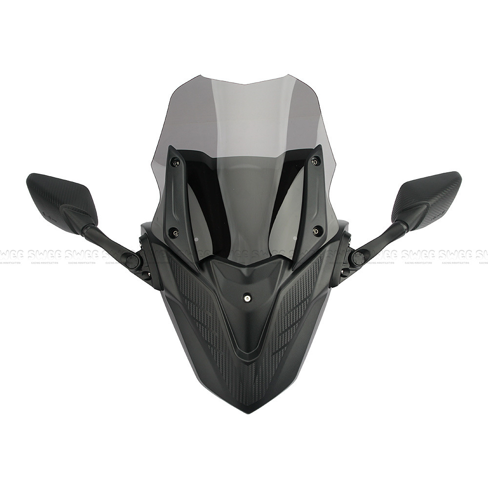 Suitable for Yamaha Nmax155 Modified Front Face Heightening Windshield Set, Front Windscreen Made of Abs Material
