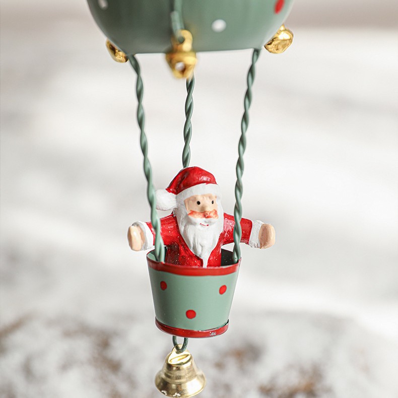 Navidad de hierro forjado paracaídas colgantes de globo caliente creativos decoraciones de Navidad colgantes de árbol de Navidad colgantes