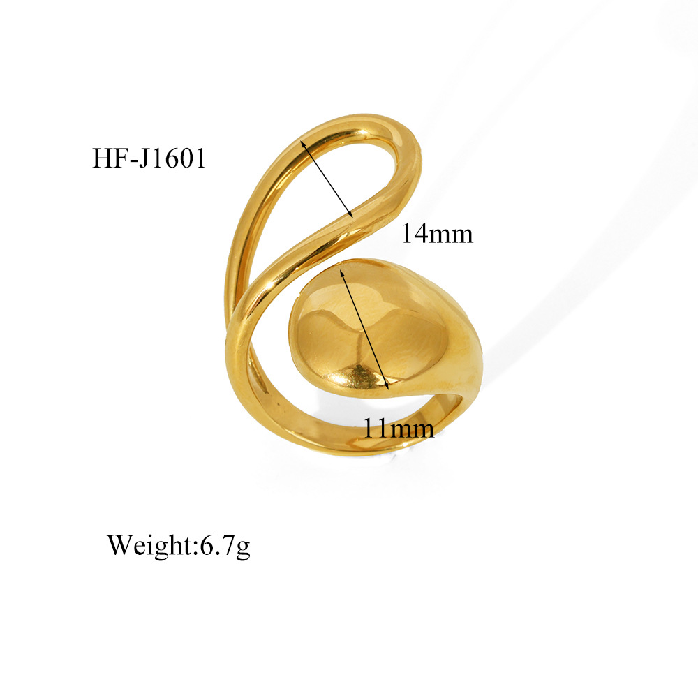 6, 7, 8 Ring Size 1 Piece Quantity Wholesale Jewelry Elegant Simple Style Heart Shape Titanium Steel Plating Open Rings