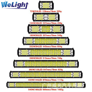 Source Manufacturer's New Three-Mesh Car Off-Road Vehicle Modified Ultra-Bright Strip Light Work Light Three-Row Led Strip Light