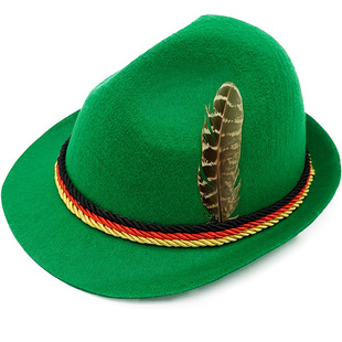 Halloween Hat Munich Beer Hat Hip Hop Street Personality Magician Hat Neutral Panama Jazz Feather