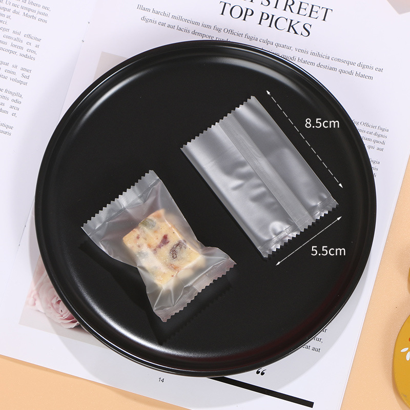 Bolsa de sellado de la máquina esmerilada translúcida gruesa bolsa de galletas crujientes de copo de nieve bolsa de embalaje de caramelo Bolsa De postre de té perfumado