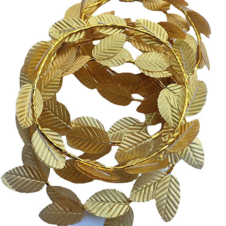 Carnaval transfronterizo de Halloween romano de oro hoja cabeza anillo nupcial tocado diadema Garland foto Mori flor artificial