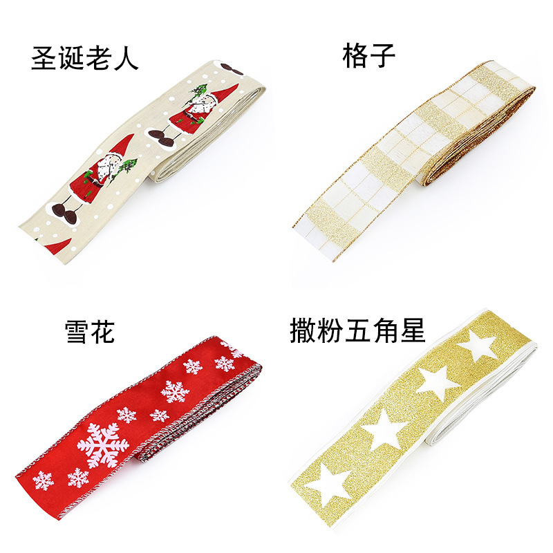 4cm de ancho AliExpress Navidad tejido Jacquard cinta de tela muñeco de nieve en ambos lados del árbol de Navidad cinta de alambre 2 yardas