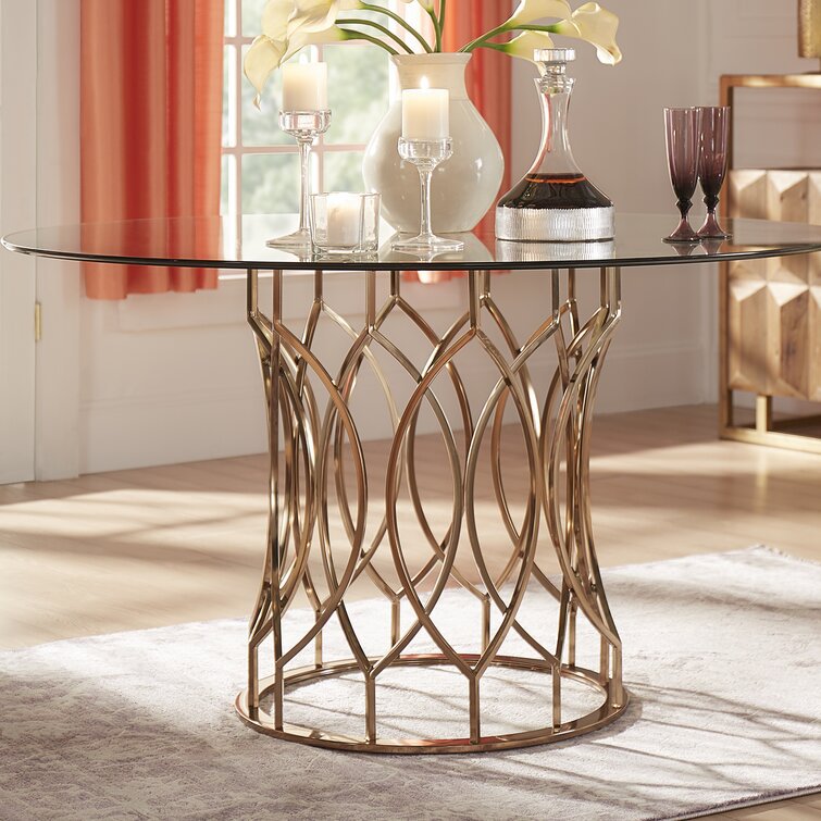 Mesa de comedor de vidrio de lujo ligero mesa de negociación de vidrio temperado alta sensación mesa de comedor de exportación