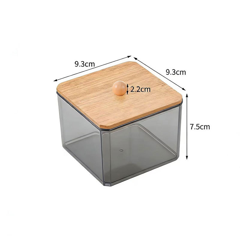 [Tienda de fábrica gris transparente] caja de almacenamiento de algodón acrílico se puede superponer portátil permeable a la ceniza para el almacenamiento de maquillaje doméstico
