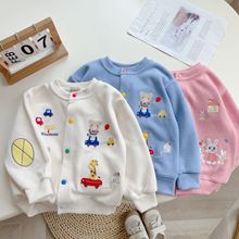 秋季miki儿童开衫男女童日系卡通刺绣款针织外套外贸童装代发小童