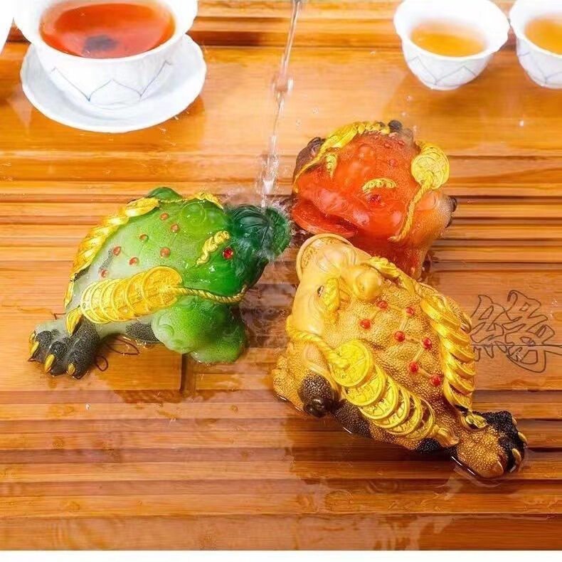 【工厂现货】变色茶宠摆件招财金蟾三足蟾蜍可养功夫茶具配件茶玩|undefined