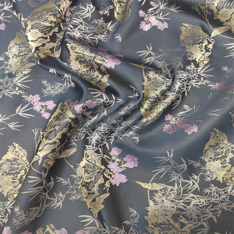 秋冬双色大提花 国风外套 马甲旗袍 连衣裙时装面料批发