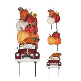 新款万圣节南瓜地插金属拼接庭院插牌插件户外园林院子派对装饰品