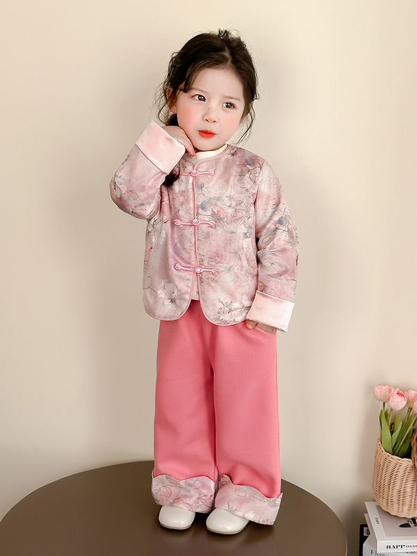汉服女童套装春秋季2025新款儿童国风新中式唐装女孩宝宝春装古装|undefined