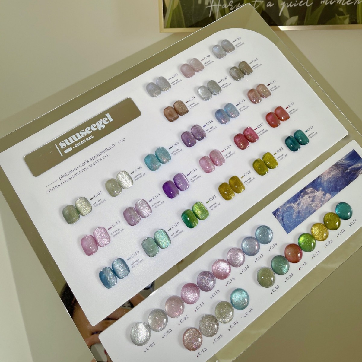 (Cross-border trading), starry sky, nail polish for manicure, glass eye gel, 24 colors, cat's eye, internet celebrity