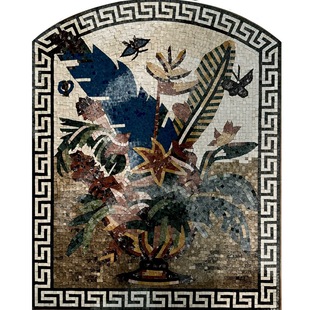 Natural Marble Real Stone Mosaic Handmade Puzzle Mural Art Background Wall Decoration Hanging Painting Water Jet Mosaic