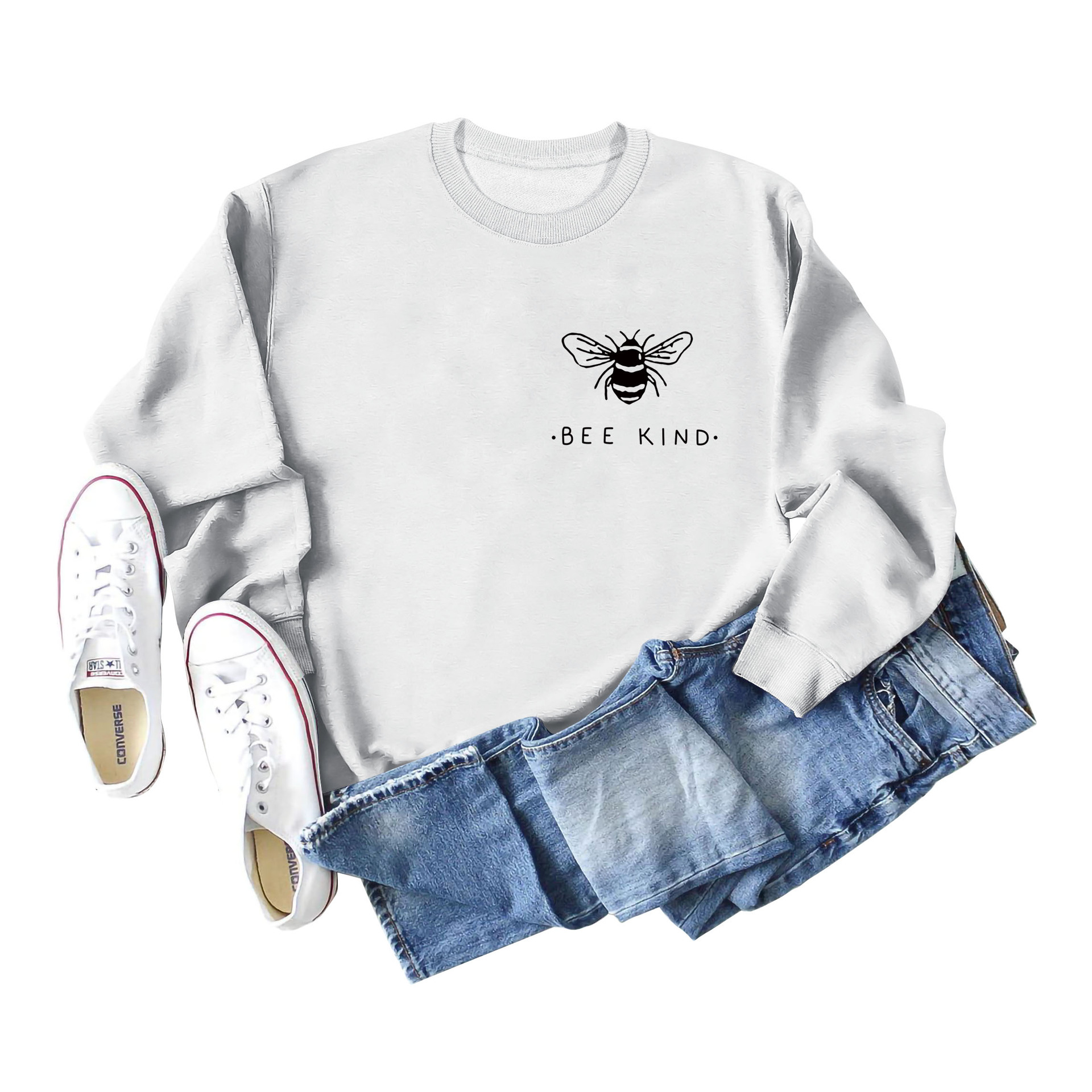 Estación independiente transfronteriza europea y americana abeja tipo cuello redondo Otoño e Invierno bottoming manga larga eBay más tamaño suéter para las mujeres