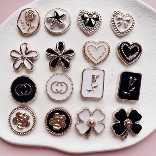Korean version of small fragrant style diy jewelry accessories drop oil love four-leaf clover resin patch mobile phone rubber band shoe buckle material