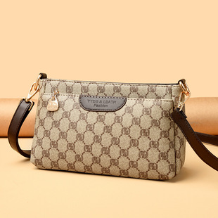 High-end Soft Leather Women's Bag 2025 New Arrival Shoulder Bag Women's Large Capacity Three-layer Middle-aged Mother's Casual Bag