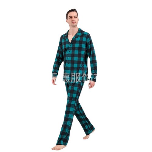 CPC-certified home décor print set—baby boy and whole family—family European and American Christmas parent-child pajamas