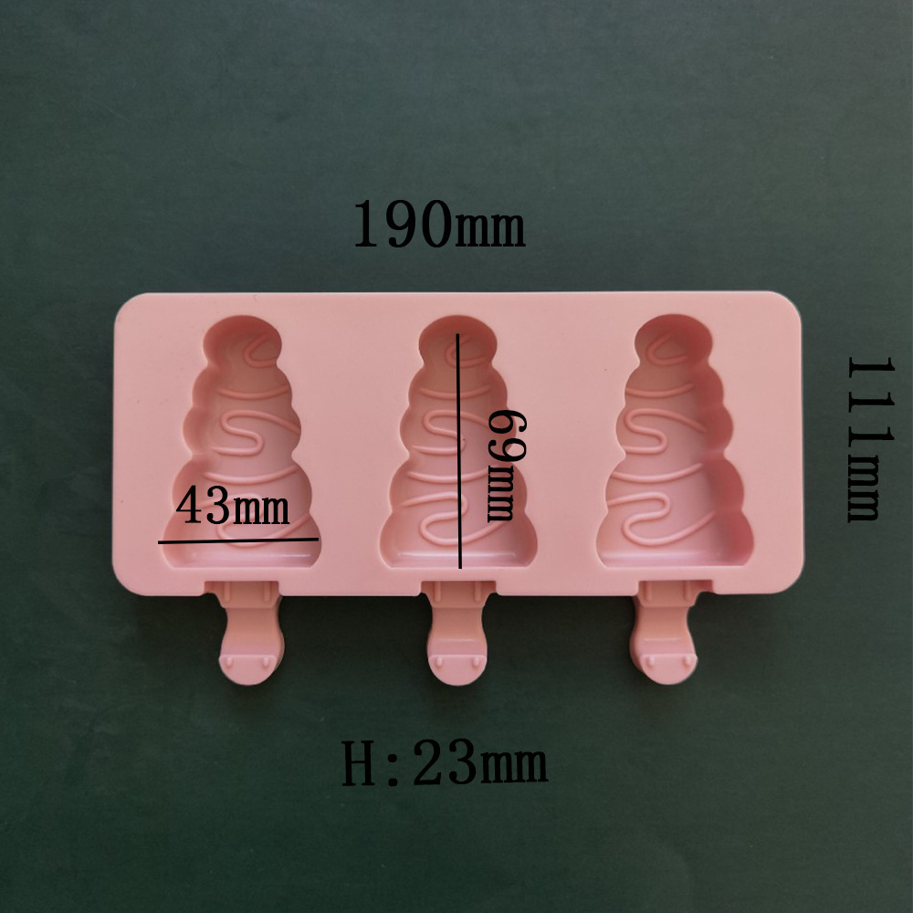 3 helado de árbol de Navidad 285 helado de silicona molde de postre hielo de hielo para hacer suministros de fiesta de verano
