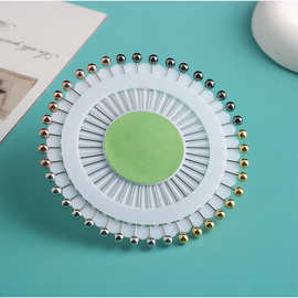 跨境货源时尚水晶圆盘多彩定位珠针固定饰品定位珠光针彩色彩珠针