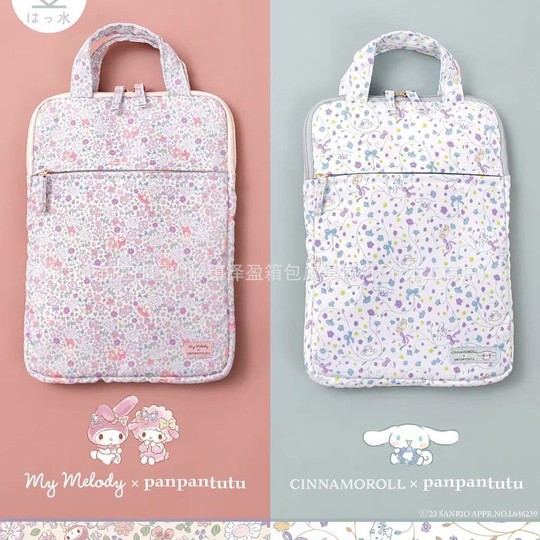 In-stock Japanese-style new floral rabbit and cat 12inch laptop bag, cute cartoon handbag for iPad and tablet