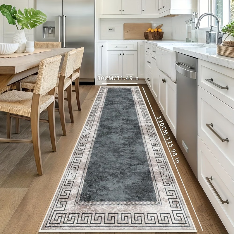 Light luxury retro floral kitchen long corridor carpet Bohemian…