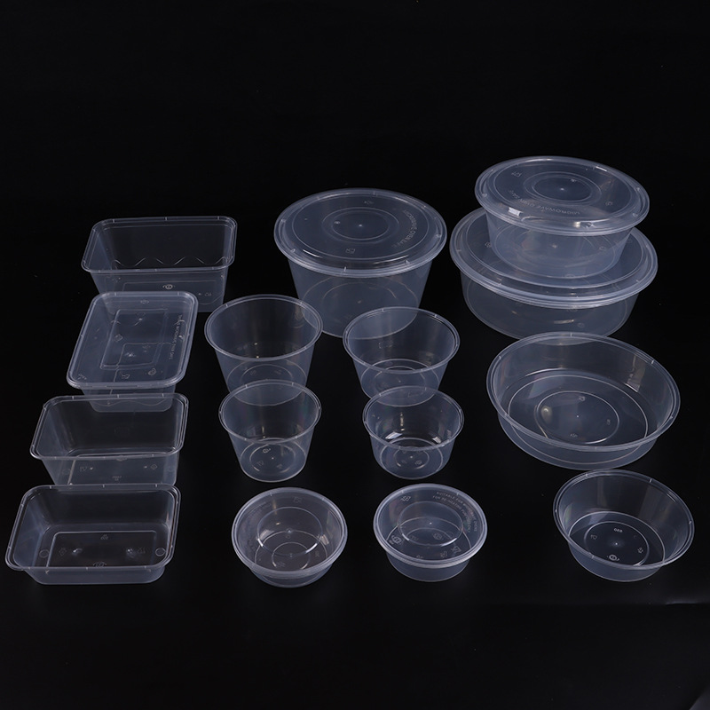 Disposable plastic transparent lunch box round bowl square box…