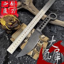 米勒新款指环大氪犀一体直刀DC53钢户外小直刀高硬度锋利战术刀