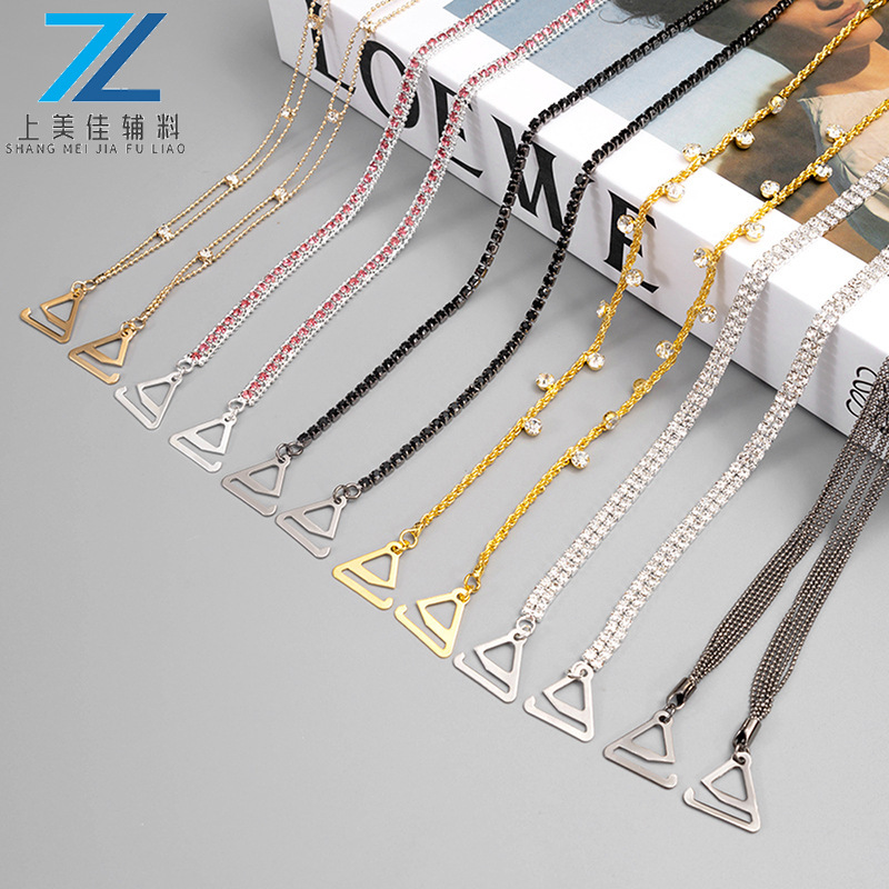 Snake bone chain sterling silver clavicle chain underwear shoulder strap replacement necklace jewelry bra non-slip shoulder strap neck chain manufacturers wholesale Snake bone chain sterling silver clavicle chain underwear shoulder strap replacement necklace jewelry bra non-slip shoulder strap neck chain manufacturers wholesale