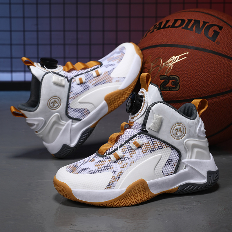2023 Novas tendências esportivas respiráveis de malha resistente ao desgaste antiderrapante médio e grande para meninos tênis de basquete_voghion.com