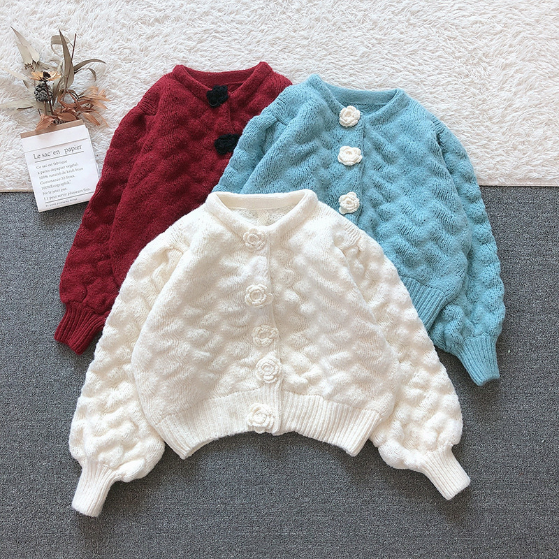 麻花毛衣外套女秋冬加厚2021新款複古寬松外穿短款長袖針織衫上衣