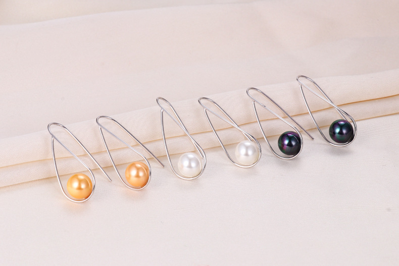 3g Weight 925 Sterling Silver Ear Needle Material Artificial Pearls Inlay Material Drop Earrings Classification 925 Sterling Silver Geometric Artificial Pearls Casual Simple Style Streetwear Drop Earrings For Women's