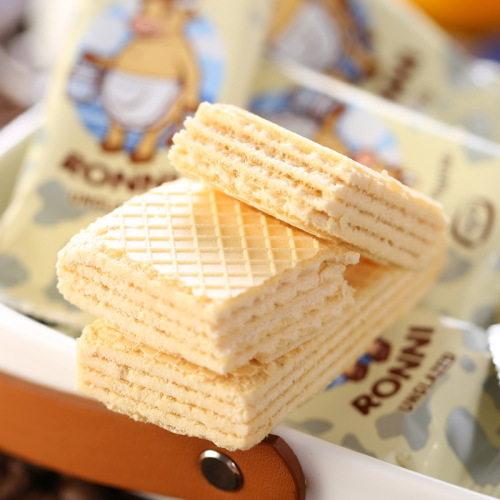 Russian imported delicious crispy, smooth wafers small package snack multi-layer filled wafers