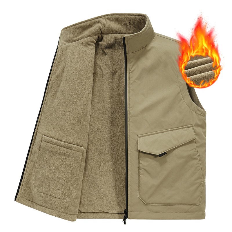 Double-sided demi-season warm vest for leisure