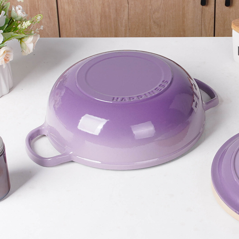 Pequeña felicidad de 28cm olla de hierro de cocina