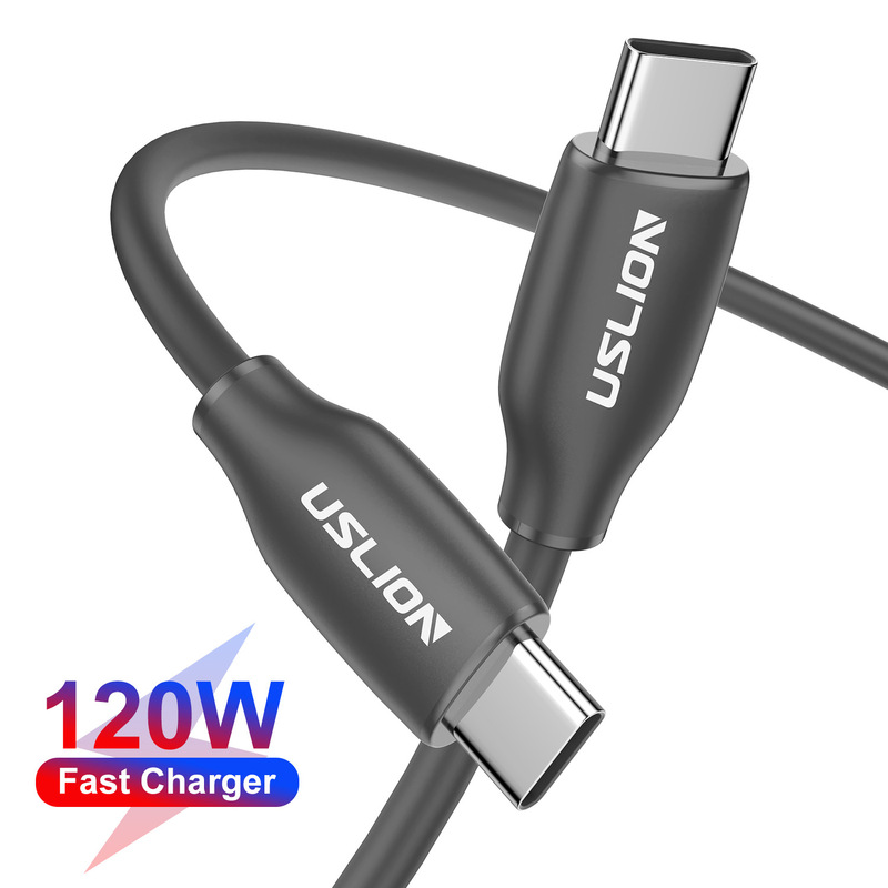 66W fully compatible liquid soft rubber charging cable 5A super fast charging PD data cable for Apple notebook