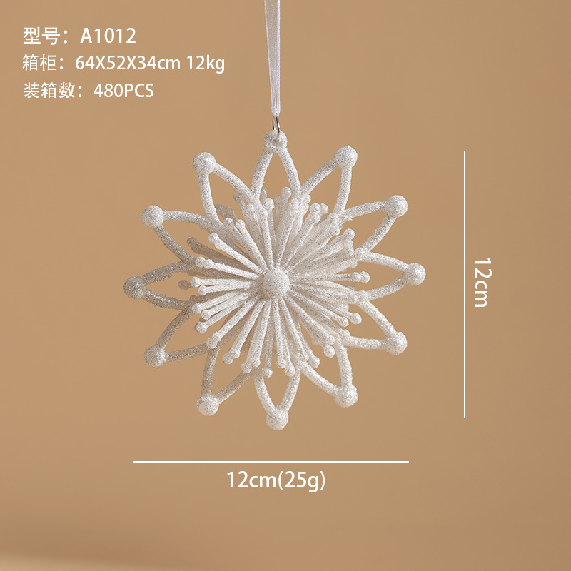 Colgante acrílico blanco polvo brillante colgante de Navidad pequeña estrella explosiva instrumento pequeño colgante de nieve decoración de Navidad