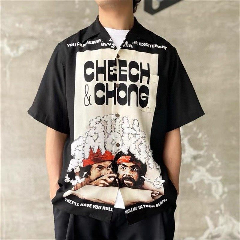 Wacko Maria Sfstill Smokin Cheech&Chong Hawaiian Short-Sleeved Shirt Wacko Maria Sfstill Smokin Cheech&Chong Hawaiian Short-Sleeved Shirt